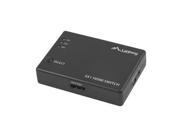 Адаптер Lanberg Video Switch 3x HDMI + Micro USB port + Remote Controller, black