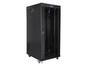 Комуникационен шкаф Lanberg rack cabinet 19' free-standing 27U / 600x800 self-assembly flat pack with glass door LCD, black