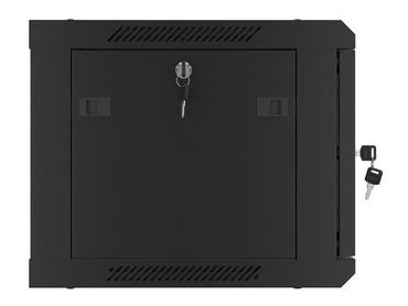 Комуникационен шкаф Lanberg rack cabinet 19' wall-mount 6U/600x450 for self-assembly with metal door black (flat pack)