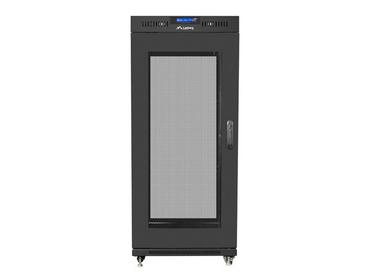 Комуникационен шкаф Lanberg rack cabinet 19' free-standing 27U / 600x800 self assembly flat pack with mesh door LCD, black