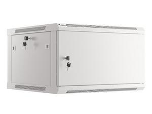 Комуникационен шкаф Lanberg rack cabinet 19' wall-mount 6U/600x600 for self-assembly with metal door grey (flat pack)