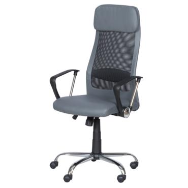 Директорски стол ВЕЛИСЛАВ- Ергономична седалка и облегалка изработени от висококачествена еко кожа и меш