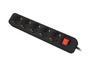 Разклонител Lanberg power strip 3m, 5 sockets, french with circuit breaker quality-grade copper cable, black