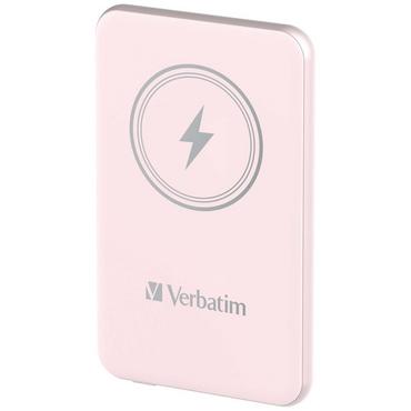 Външна батерия Verbatim MCP-5PK Power Pack 5000 mAh with UBS-C® PD 20W / Magnetic Wireless Charging 15W Pink