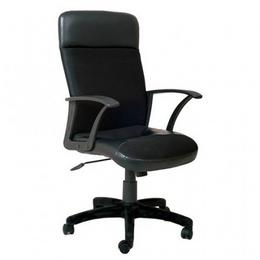 Директорски стол LARGO- снимка отпред, черна еко кожа и меш