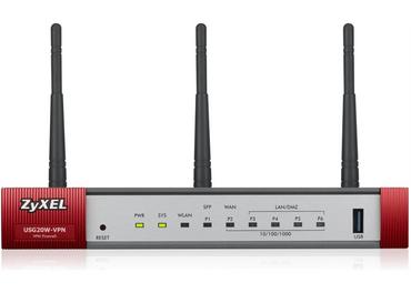 Защитна стена ZyXEL USG20W-VPN Firewall, 802.11ac/n Wireless (3x3/80MHz), 10x VPN (IPSec/L2TP), up to 15 SSL (5 included), 1x WAN, 1x SFP, 4x LAN/DMZ, 1x USB port, Optional: Content Filtering, Antispam (licenses)