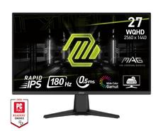 Монитор MSI MAG 275QF, 27', Rapid IPS, 0.5ms, 180Hz, AG, WQHD 2560x1440, Adaptive-Sync, AI Vision, CONSOLE MODE, LBL, Anti-Flicker, 100M:1, 300 nits, 1x DP(1.4), 2x HDMI (2.0b), Headphone-out, Tilt, VESA 100, Frameless, 9S6-3CE21M-022