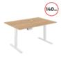 Бюро регулируемо ЛИБРЕ U4- бяла снова, плт цвят- дъб, 140 см