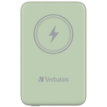 Външна батерия Verbatim MCP-10GN Power Pack 10000 mAh with UBS-C PD 20W / Magnetic Wireless Charging 15W Green