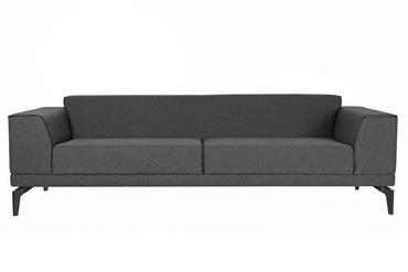 Триместен диван САМУИЛ SOLO 03 - снимка в профилен план, сив цвят на дамаската