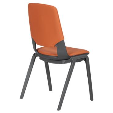 Посетителски стол ЛЕВЕНА-снимка отзад, оранжев
