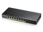 Комутатор ZyXEL GS1915-8EP, 8-port GbE PoE Smart hybrid mode Switch, standalone or NebulaFlex Cloud, 60 Watt 802.3at, desktop, fanless