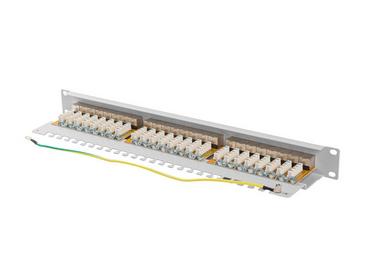 Пач панел Lanberg patch panel 24 port 1U 19' CAT.6a ftp with cable organizer shielded grey
