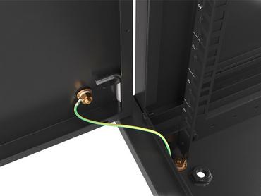 Комуникационен шкаф Lanberg rack cabinet 19' wall-mount 12U/600x450 for self-assembly with metal door black (flat pack)