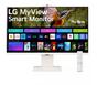 Монитор LG 32SR85U-W, 31.5' IPS Smart webOS, Full HD Web cam, AG, 5ms, 1000:1, 400cd/m, DCI-P3 95%, 4K UHD (3840x2160), ThinQ, HDR 10, HDMI, USB Type-C-PD 90W, Wi-Fi B/in, AirPlay 2, Bluetooth, Speakers 5W x 2, Height Adjustable, Tilt, White