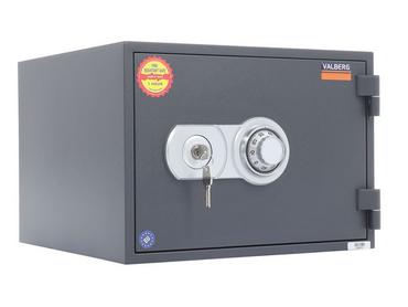 Метален сейф FRS PMT 32 - с механичен кодов комбинатор с перманентен код + ключ, сив, затворен