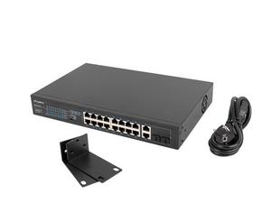 Комутатор Lanberg switch 16x 100mb poe+/2x 1GB/1x sfp rack 19' unmanaged gigabit ethernet 250w