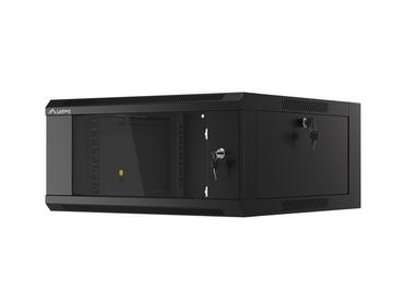 Комуникационен шкаф Lanberg rack cabinet 19' wall-mounted 4U 600 fast assembly (flat pack) black