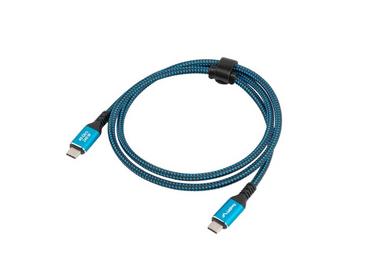 Кабел Lanberg USB-C M/M 4.0 cable 1.5m 240w 8k 60hz black-blue