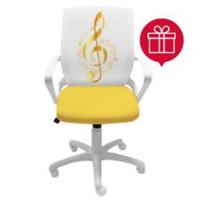 Детски стол КЛЮЧ СОЛ - жълта седалка и пиктограма за подарък