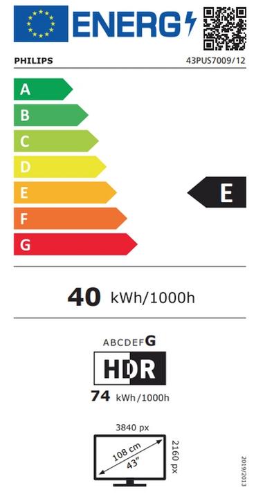 Телевизор Philips 43PUS7009/12, 43' 4K UHD LED, 3840 x 2160, DVB-T/T2/T2-HD/C/S/S2, Pixel Precise UHD, VRR, HDR10+, HLG, Titan OS, Dolby Atmos HDMI*3, 2* USB, 802.11n, 20W RMS, Black