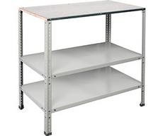 Работно бюро PMT G112 - сива стоманена конструкция, МДФ плот, празно