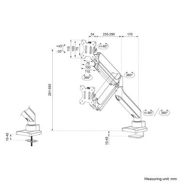 Стойка Neomounts by Newstar Next Core Desk Mount 1 screen (topfix clamp &grommet)