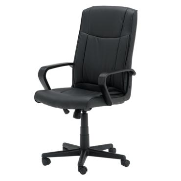 Директорски стол МИХАИЛ -сниман отстрани, черни фиксирани подлакътници