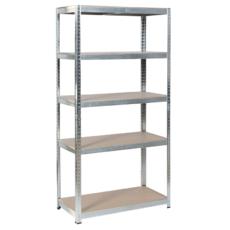 Метален стелаж BTL цинк 150x75x30см 100кг/ рафт- 5 рафта, цвят цинк