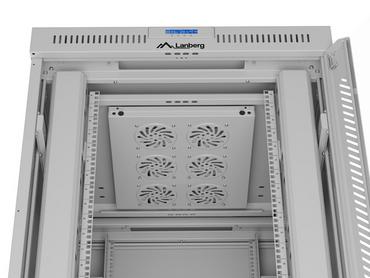Комуникационен шкаф Lanberg rack cabinet 19' free-standing 42U/800x1000 (flat pack) with glass door lcd grey v2