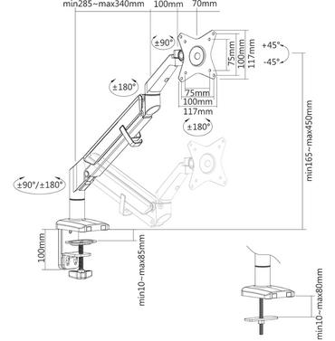 Стойка Neomounts by Newstar Desk Mount ultra flat (clamp/grommet)