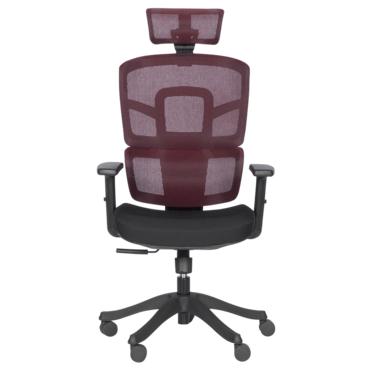 Директорски стол ВЕЛИКО-червен гръб, черна седалка