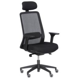 Директорски стол АЛЕКСИ-снимка отпред, черен цвят