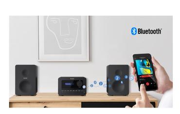 Аудио система Sharp Audio Systems XL-B520D(BK), HI-FI MICRO SYSTEM, 40 (peak), DAB+/DAB and FM radio with RDS, Bluetooth v5.0, CD player, USB MP3 playback, 3.5mm Headphone jack / line-out, wooden speaker, Black