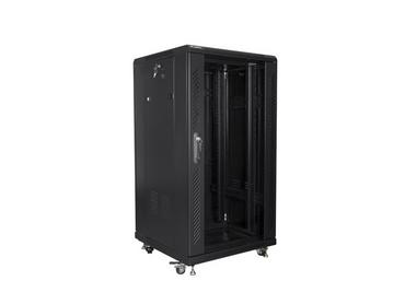 Комуникационен шкаф Lanberg rack cabinet 19' free-standing 22U/600x600 (flat pack) black