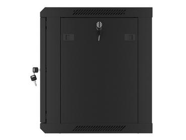 Комуникационен шкаф Lanberg rack cabinet 19' wall-mount 9U/600x450 for self-assembly with metal door  black (flat pack)