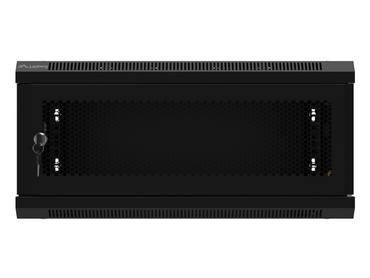 Комуникационен шкаф Lanberg rack cabinet 19' wall-mount 4U/600x450 with perforated door black (flat pack)