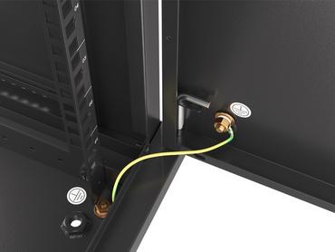 Комуникационен шкаф Lanberg rack cabinet 19' wall-mount 9U/600x450 for self-assembly with metal door  black (flat pack)
