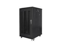 Комуникационен шкаф Lanberg rack cabinet 19' free-standing 22U/600x800 (flat pack) with mesh door black