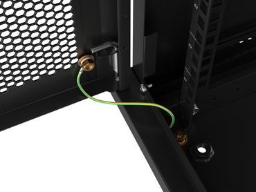 Комуникационен шкаф Lanberg rack cabinet 19' wall-mount 12U/600x450 with perforated door black (flat pack)