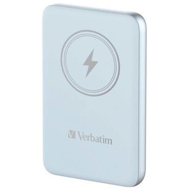 Външна батерия Verbatim MCP-10BE Power Pack 10000 mAh with UBS-C PD 20W / Magnetic Wireless Charging 15W Blue