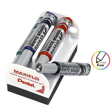 Комплект гъба и 4 маркери Pentel