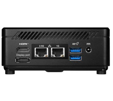 Настолен компютър MSI CUBI 5 12M-005EU, i3-1215U (6C/8T, up to 4.40 GHz, 10 MB), 8GB DDR4 (3200MHz up to 64GB), 256GB SSD M.2 NVMe PCIe Gen4 x4, WiFi 6, BT, 2x RJ45, 4x USB 3.2 Gen 2 Type A, Thunderbolt 4, Black, 0.66 Liter, 0.55 kg, 2YR, VESA 100 and 75,