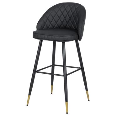 Бар стол ВЕЛИ- черен цвят, еко кожа