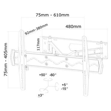 Стойка NewStar Flat Screen Wall Mount (3 pivots & tiltable)