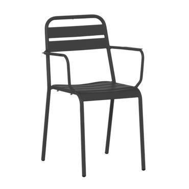 Градински стол ЛУНОРА- черен цвят