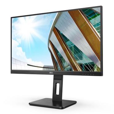 Монитор AOC Q27P2Q, 27' IPS WLED, 2560x1440@75Hz, 4ms GtG, 300cd m2, 1000:1, DCR 50M:1, FlickerFree, Low Blue Light, 2Wx2, Tilt, Height Adjust, Pivot, Swivel, D-SUB, HDMI, DP, USB hub