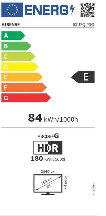 Телевизор Hisense 65'U7Q Pro, 4K Ultra HD 3840x2160, ULED, FALD, Quantum Dot, 165Hz, IPS, HDR 10+, HLG, Dolby Vision IQ, Dolby Atmos, Smart TV, WiFi 5GHz, WiFi Direct, BT, Anyview Cast,light sensor,Solar Powered Remote, 4xHDMI, 2xUSB, LAN, CI+, DVB-T2/C/S