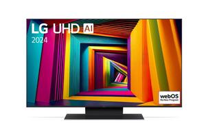 Телевизор LG 43UR91003LA, 43' 4K UltraHD TV 4K (3840 x 2160), DVB-T2/C/S2, webOS 23 Smart TV, ThinQ AI, a5 AI Processor 4K, WiFi, HDR10 pro, HLG, ALLM/HGiG, 4K Upscaling, AI Sound Pro, Voice Controll, Local Dimming, AirPlay, HDMI eARC, Quick Card, CI, LAN