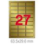 Полиестерни етикети злато 63.5х29.6 мм